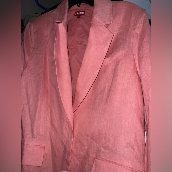 New with Tags Pink Staud Blazer Jacket Sz Large ASO Meghan Markle - Picture 3 of 4